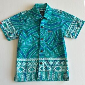 Teal Geometric Kids Shirt